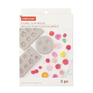 Craft Smart Floral Clay Molds 3-Piece Set Flowers Crafting Trays Sunflower Daisy